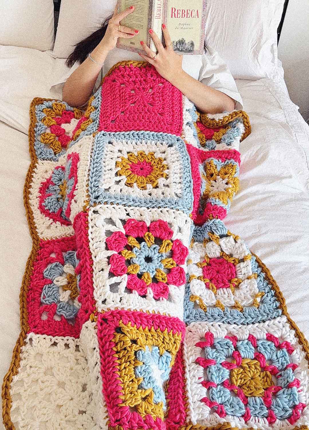 Crochet Granny Square Stitch Sampler Blanket Kit - Yummy Version - Image 4