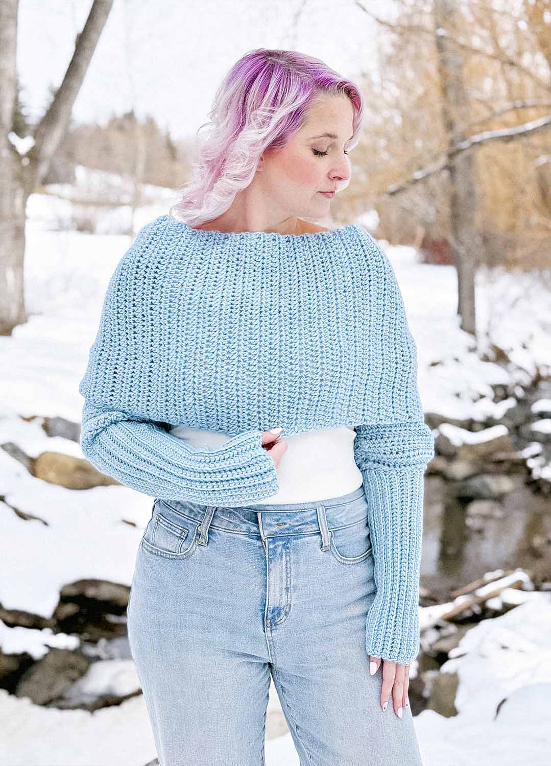 Easy Crochet Sweater Scarf x @knitatude Kit - Yummy Yarn Fine Version - Image 11
