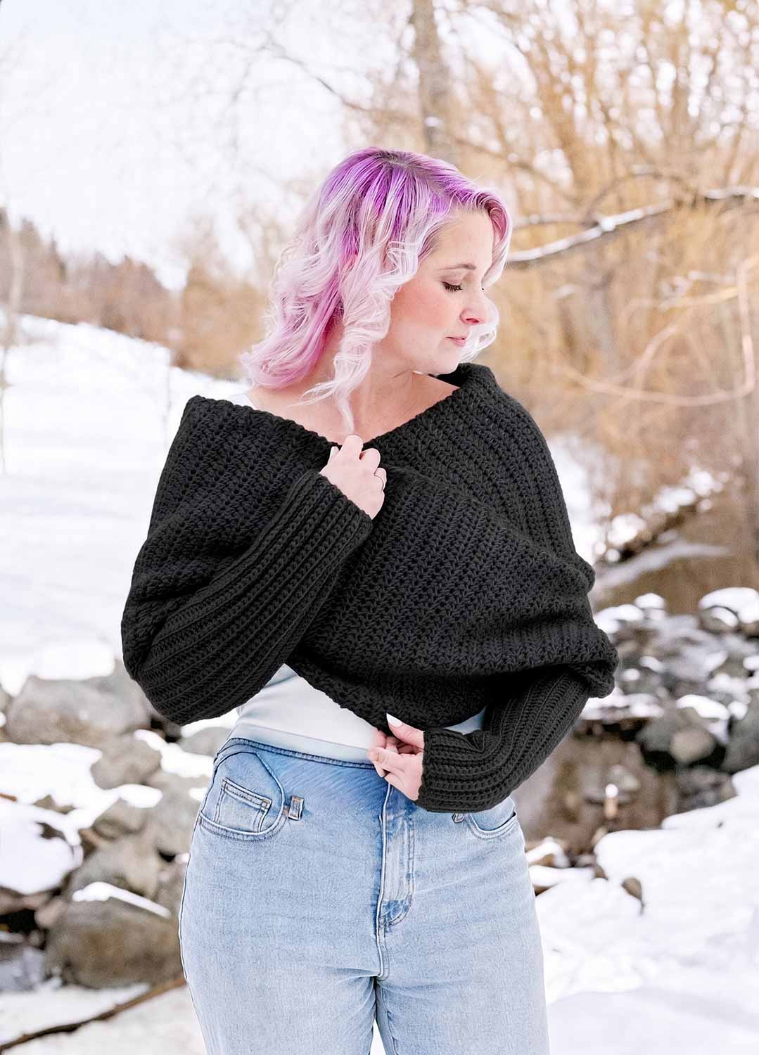 Easy Crochet Sweater Scarf x @knitatude Kit - Yummy Yarn Fine Version - Image 7