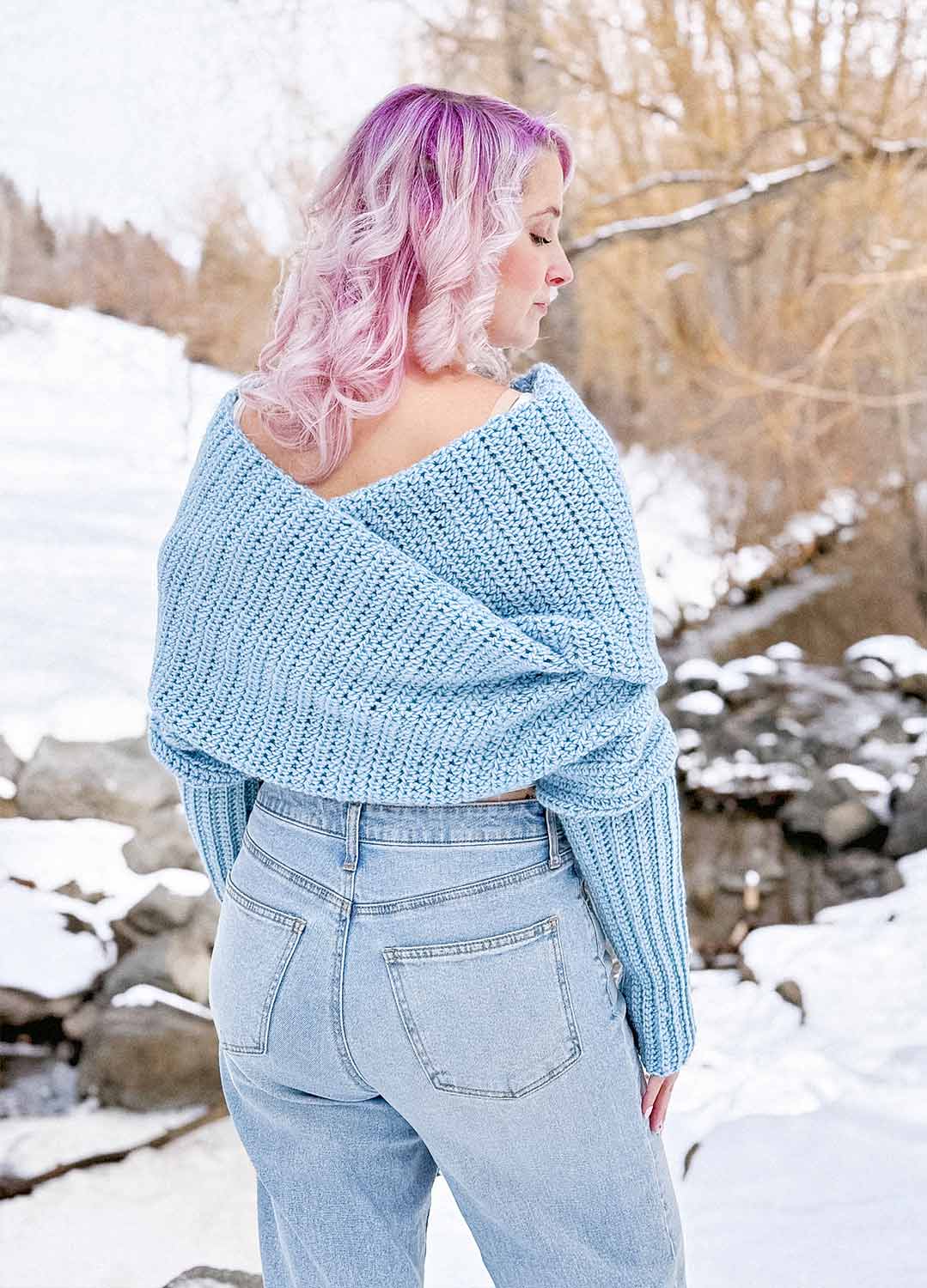 Easy Crochet Sweater Scarf x @knitatude Kit - Yummy Yarn Fine Version - Image 9