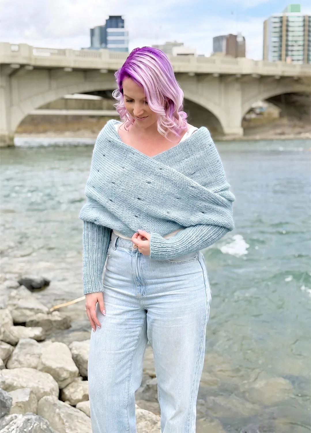 Easy Eyelet Sweater Scarf x @knitatude Kit - Yummy Yarn Fine Version - Image 5