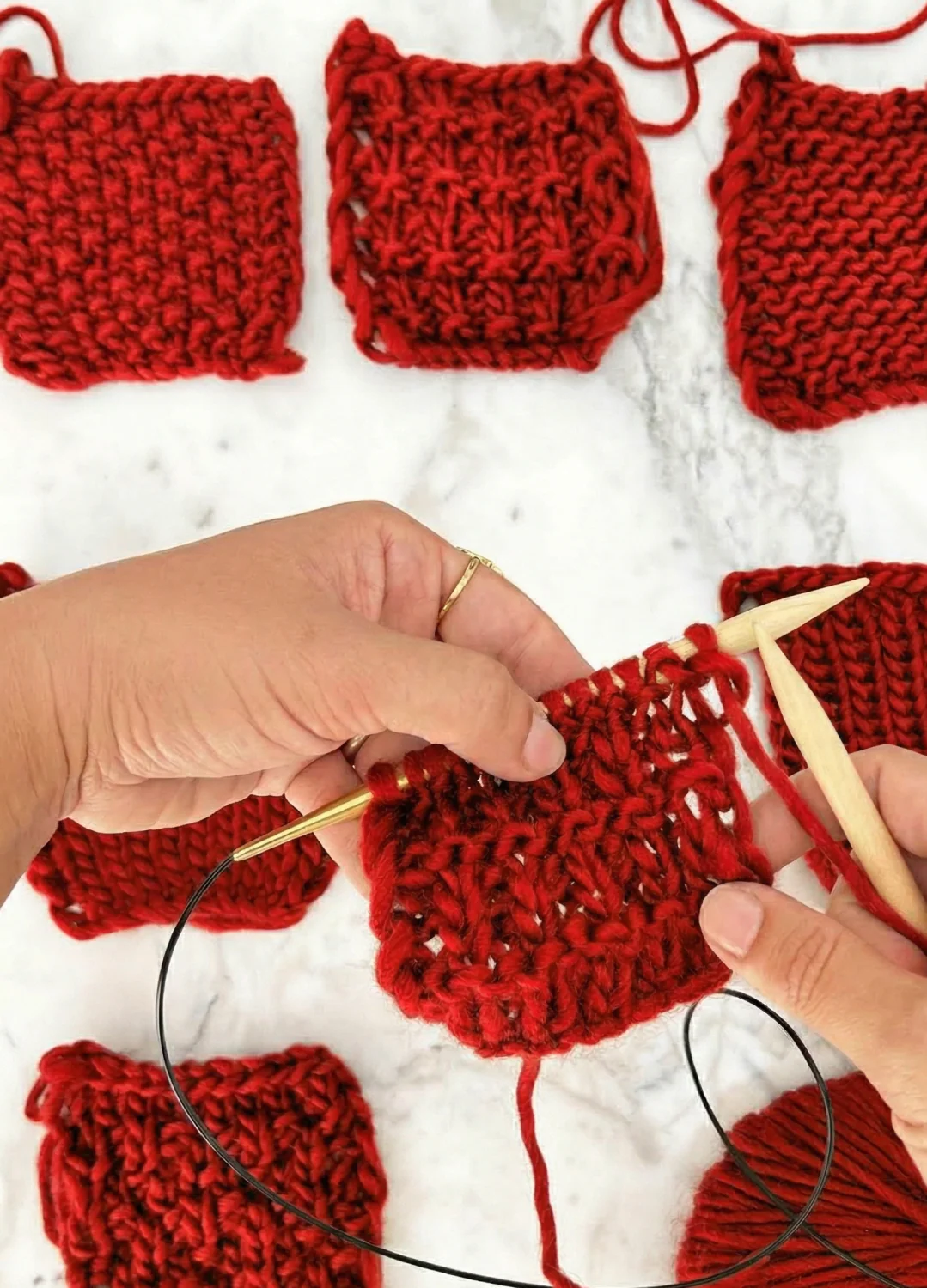 Stitch Sampler Kit: Learn The Basics Knitting Kit - Make your first Placemat & Coasters - Image 16