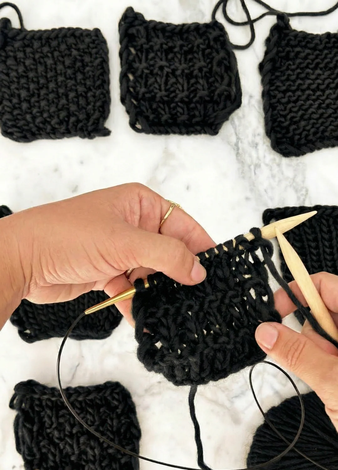 Stitch Sampler Kit: Learn The Basics Knitting Kit - Make your first Placemat & Coasters - Image 3