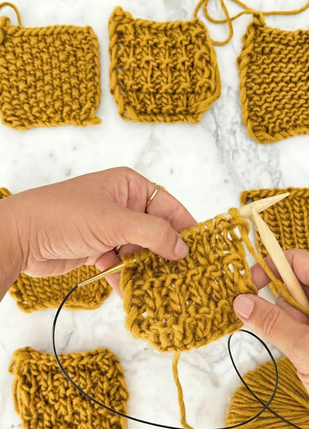 Stitch Sampler Kit: Learn The Basics Knitting Kit - Make your first Placemat & Coasters - Image 5