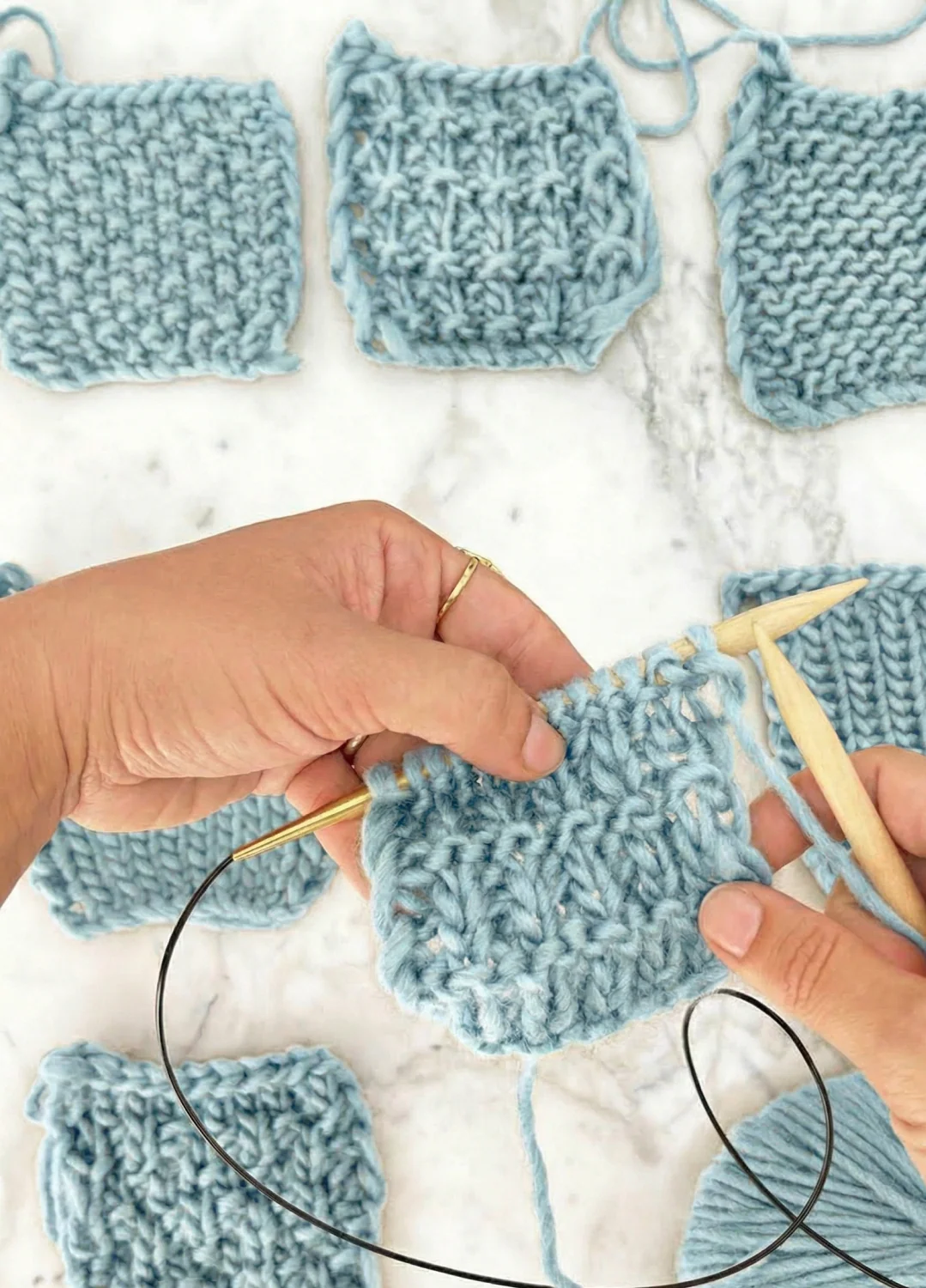 Stitch Sampler Kit: Learn The Basics Knitting Kit - Make your first Placemat & Coasters - Image 6