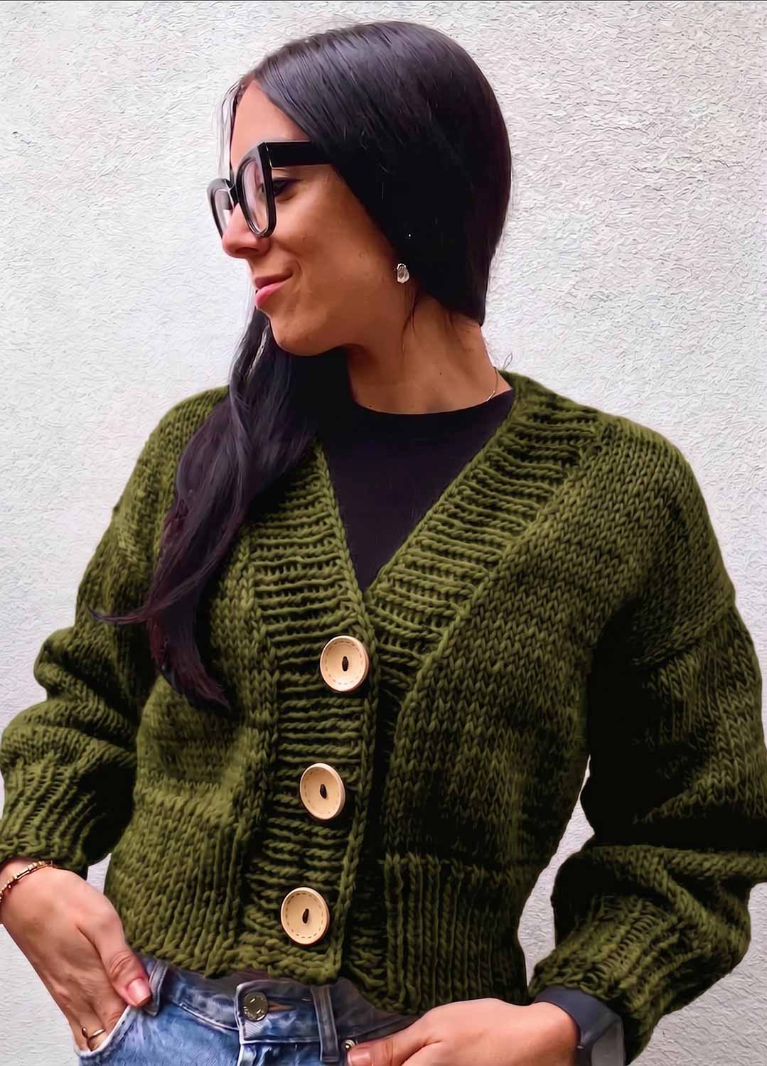Tupelo Cardigan Kit - Yummy Yarn Fine Version - Image 3